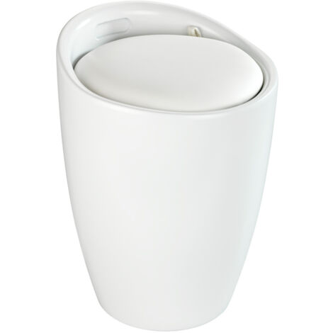 WENKO Hocker Candy White matt, Badhocker, mit abnehmbarem Wäschesack"-"15433145