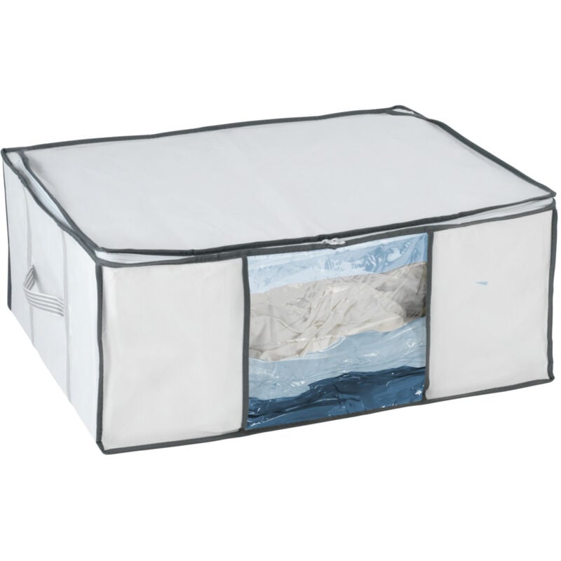 Wenko - Housse de protection sous vide avec boîte de rangement Soft Box l 75% gain de place, protège contre l'humidité et mites, 65x50x25cm, Blanc et
