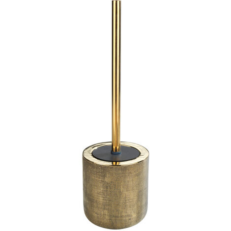 WENKO Keramik WC-Garnitur Rivara Gold, WC-Bürstenhalter, handbemalt, Gold, Keramik gold