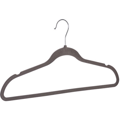 WENKO Kleiderbügel beflockt Grau 15er Set, Grau, Kunststoff (ABS) grau