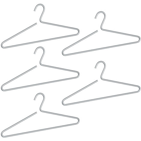 WENKO Kleiderbügel Lux Silber, 5er Set, Garderobenbügel, Silber matt, Aluminium silber matt