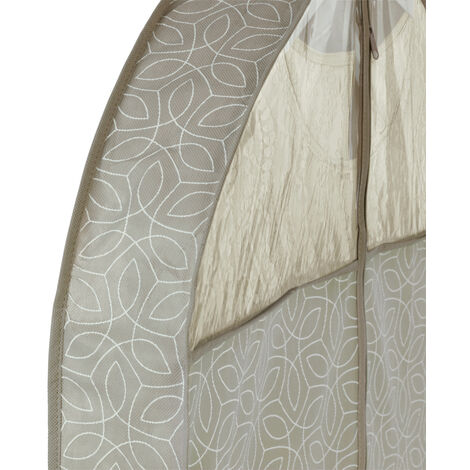 WENKO Kleidersack Balance 180 x 60 cm, 180 x 60 cm, Taupe, Polypropylen taupe, Kunststoff (PET) transparent mehrfarbig