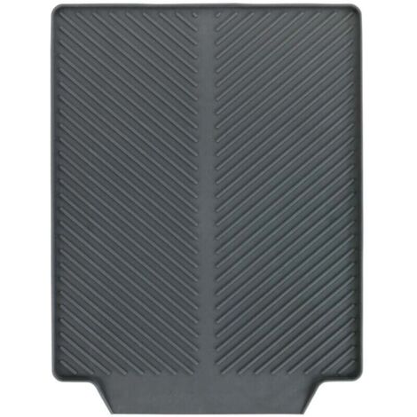 WENKO Linea Abtropfmatte, Abtropfmatte für neben die Spüle, schnelles und streifenfreies Trocknen, mit Wasserablaufrille, Kunststoff, 40 x 3 x 30 cm, grau