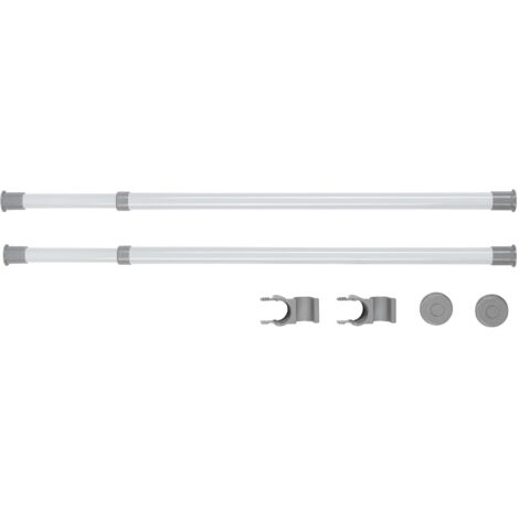 Wenko – Barre porte-vêtements télescopique 75-120 cm – Métal peint par poudrage – Fixations incluses – Pour dressing et rangement optimisé