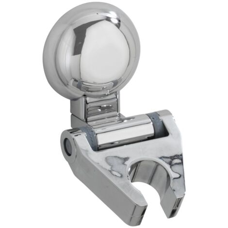 WENKO Magic-Loc Duschkopfhalter Fiorina, Ø 11 cm, Befestigen ohne bohren, Silber glänzend, Kunststoff chrom , Kunststoff (ABS) chrom