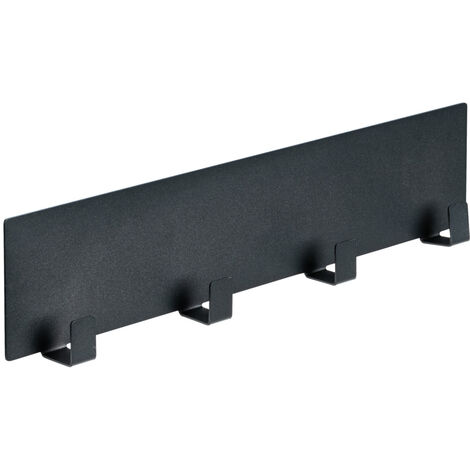 WENKO Magnetische Hakenleiste Ima, Schwarz, Mit 4 Haken, Schwarz, pulverbeschichtetes Metall schwarz, Magnet schwarz
