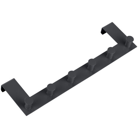 WENKO Metall Türgarderobe Celano in Schwarz 39 x 11 x 5,5 cm
