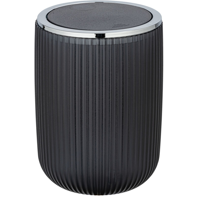 Wenko - Poubelle à couvercle oscillant Agropoli s Gris