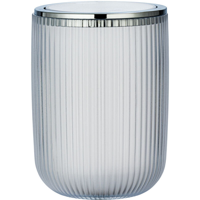 Poubelle de Salle de bain Wenko Modèle Agropoli, poubelle wc, poubelle de salle de bain avec couvercle basculant, sans bpa, 2L, transparent, s,