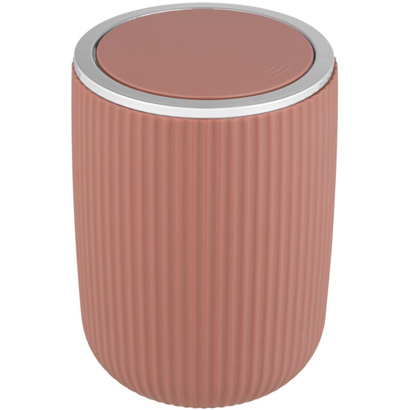 Poubelle de Salle de bain Wenko Modèle Agropoli, poubelle wc, poubelle de salle de bain avec couvercle basculant, sans bpa, 2L, rose ancien, s,