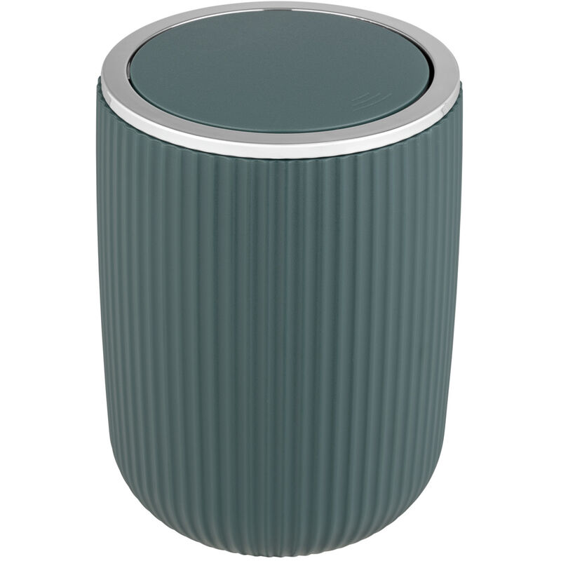 Poubelle de Salle de bain Wenko Modèle Agropoli, poubelle wc, poubelle de salle de bain avec couvercle basculant, sans bpa, 2L,vert foncé, s,