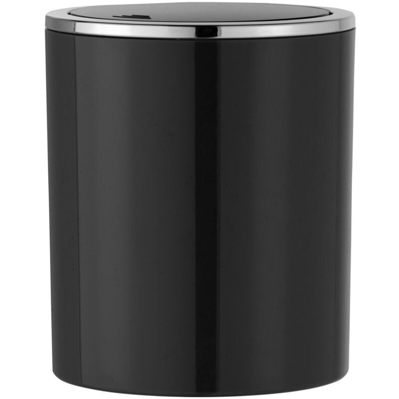 Wenko - Poubelle, salle de bain Swing 2l, couleur noir