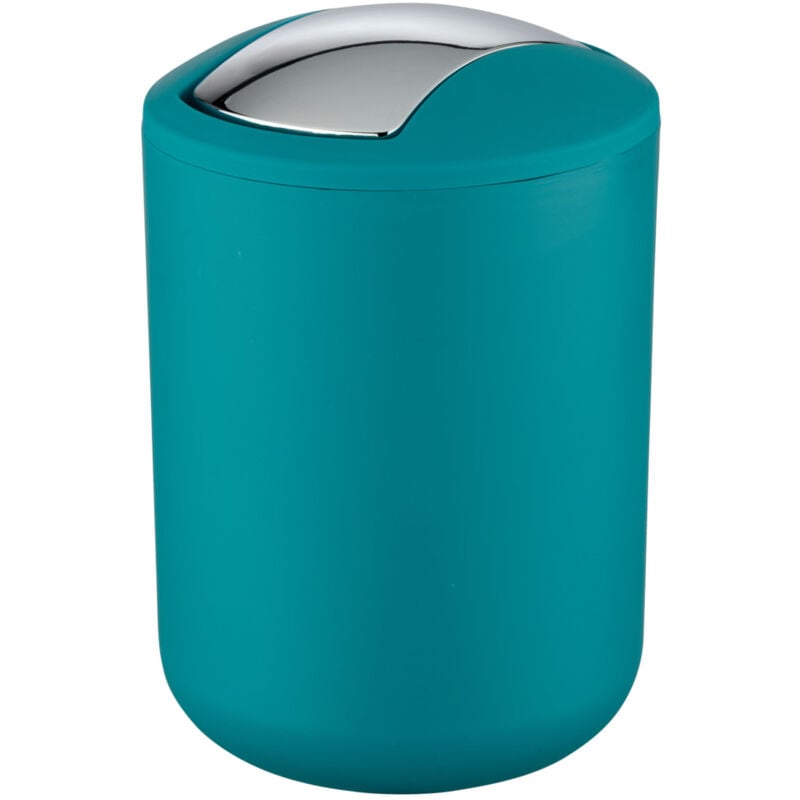Wenko - Poubelle Salle de Bain, Mini Poubelle Salle de Bain, couvercle basculant, Brasil s, capacité 2L, plastique pet incassable, ø14x21 cm,