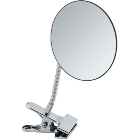 WENKO Miroir grossissant x5 Clip, miroir maquillage grossissant à clipser, Acier, 19x19x4 cm, Chromé