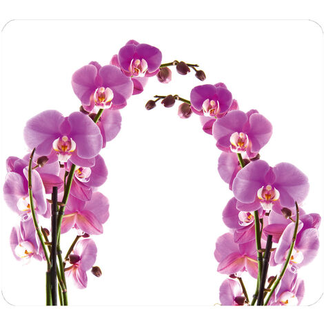 Herd Abdeckplatte Herdabdeckung Schneidebrett Abdeckung Ceranfeld Glas Orchideen