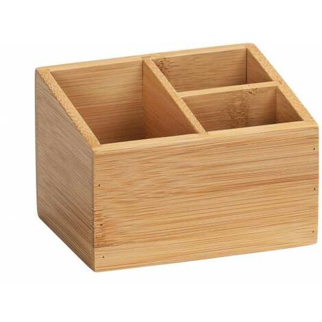 Wenko Organizer in bambù a 3 scomparti, serie Terra, marrone, Bambus 3 Fächer
