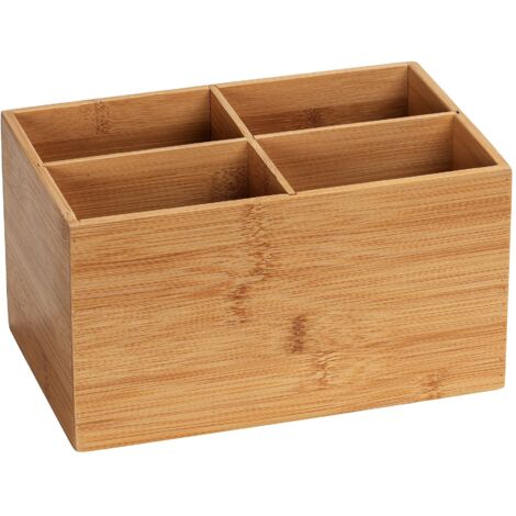 Wenko Organizer in bambù a 3 scomparti, serie Terra, marrone, Bambus M