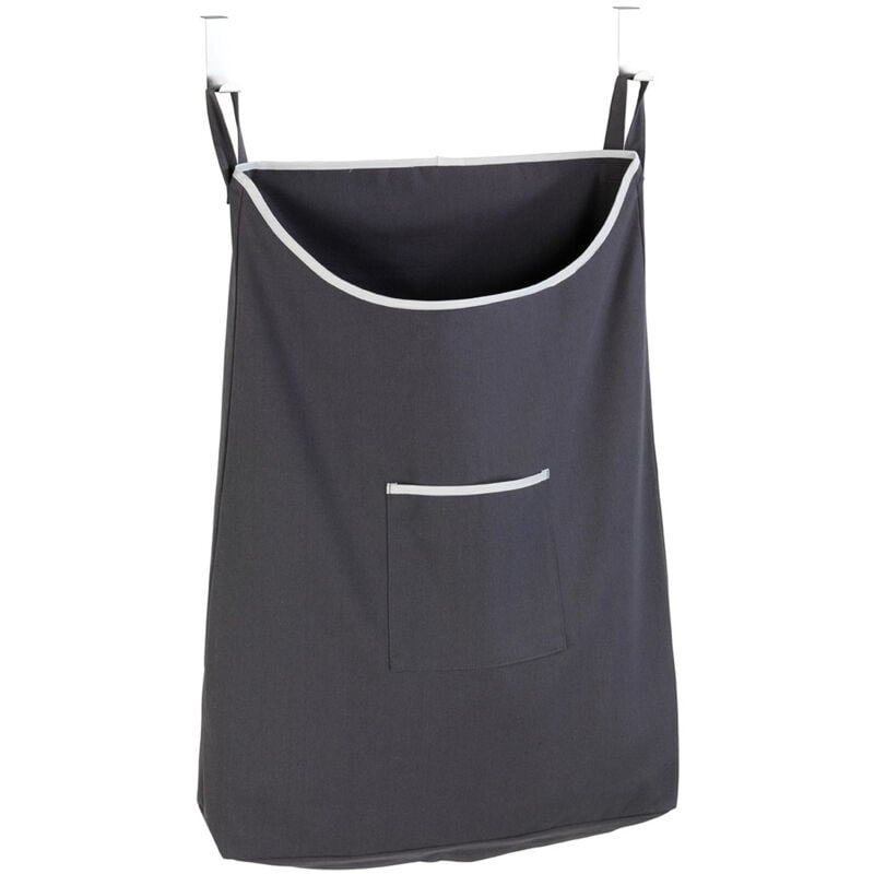 Panier à linge mural Canguro Wenko Panière suspendue, Grande capacité de 65L, Installation facile sur la porte avec les crochets en acier inoxydable,