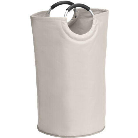 Wenko – Panier à linge souple 69l – Polyester durable – Dimensions 38x72 cm – Poignées en aluminium avec éponges souples – Rangement pratique