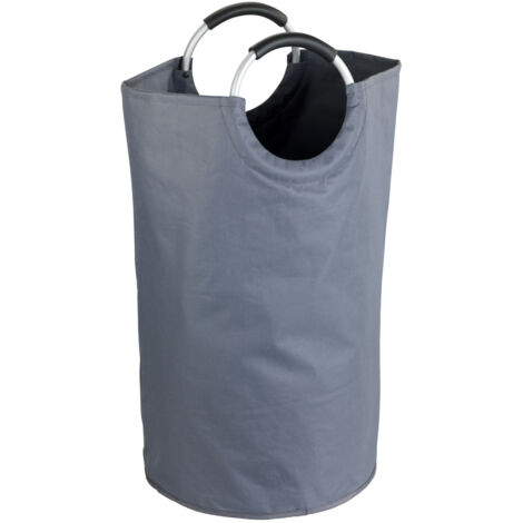 Wenko – Panier à linge souple Jumbo 69L – Polyester résistant – Dimensions 38 x 72 cm – Poignées en alu softgrip pour transport facile