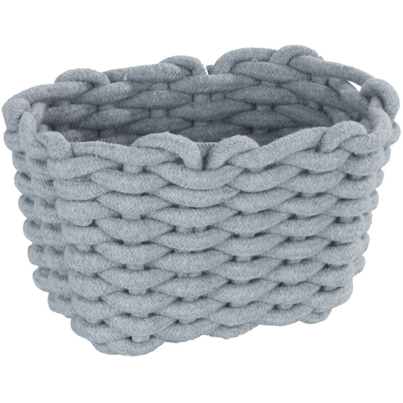 Panier de rangement Tia s, corbeille de bain haute qualité en corde de coton tissée d'un gris nordique, rangement & organisation, 20 x 13 x 15 cm,