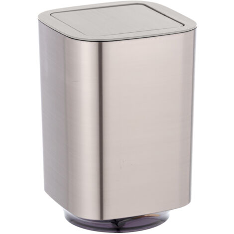 Wenko – Panier salle de bain Auron avec couvercle rotatif – Capacité 5,5 L – Dimensions 17,2 x 25,5 x 17,2 cm – Plastique 100% BPA-free