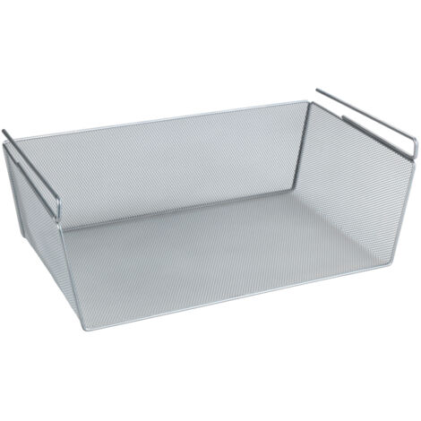 Wenko – Panier suspendu métallique 49x28x18 cm – Rangement cuisine sous étagère – Volume 21 litres – Fixation sans perçage