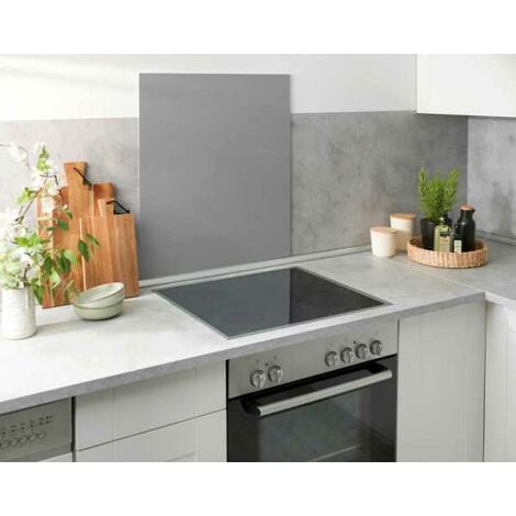 WENKO Pannello paraschizzi per cucina, in vetro temperato, 60x70 cm, grigio