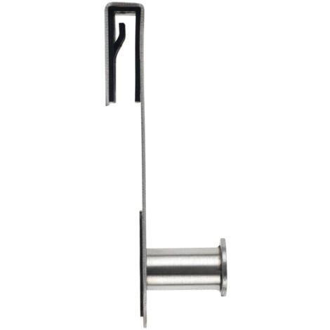 WENKO Patère porte serviette Celano, Patère de porte à suspendre, fixation sans perçage, crochet porte manteaux à suspendre à la paroi de douche, Acier inoxydable, 4x12,5x5 cm, mat