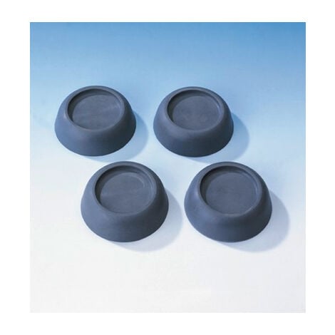 WENKO Patin anti vibration machine à laver, amortisseur machine à laver, lot de 4, thermosplastique, Ø 4,5 cm, gris