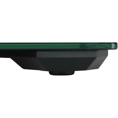 WENKO Personenwaage LCD Schwarz, digitale Körperwaage mit LCD-Display, Schwarz, Glas schwarz, Kunststoff (ABS) schwarz, Kunststoff (TPE) schwarz - schwarz