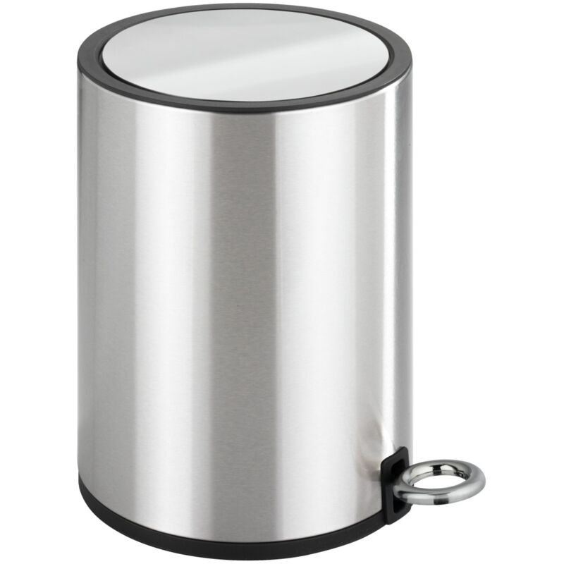 Poubelle Wenko Monza 3L inox brillant abattant doux salle de bain design avec couvercle intégrée et beutelhalter petite poubelle salle de bain en