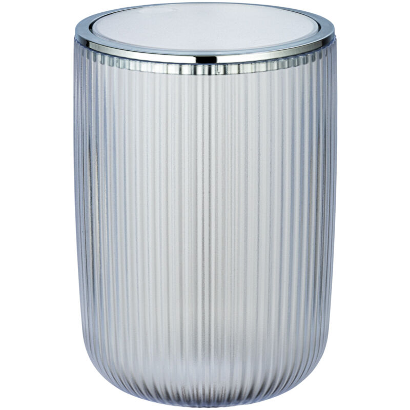 Wenko - Petite Poubelle Salle de Bain Agropoli l, Poubelle à couvercle basculant, Capacité 5,5L, Plastique surface givrée, Ø19x27 cm, Blanc