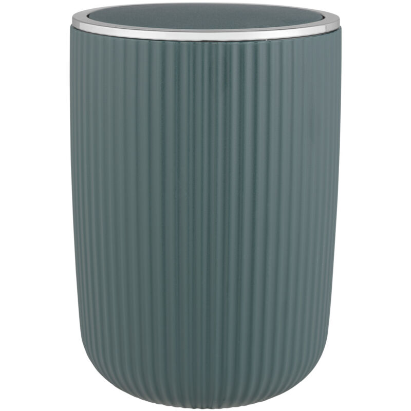 Wenko - Petite Poubelle Salle de Bain Agropoli l, Poubelle à couvercle basculant, Capacité 5,5L, Plastique surface givrée, Ø19x27 cm, Vert