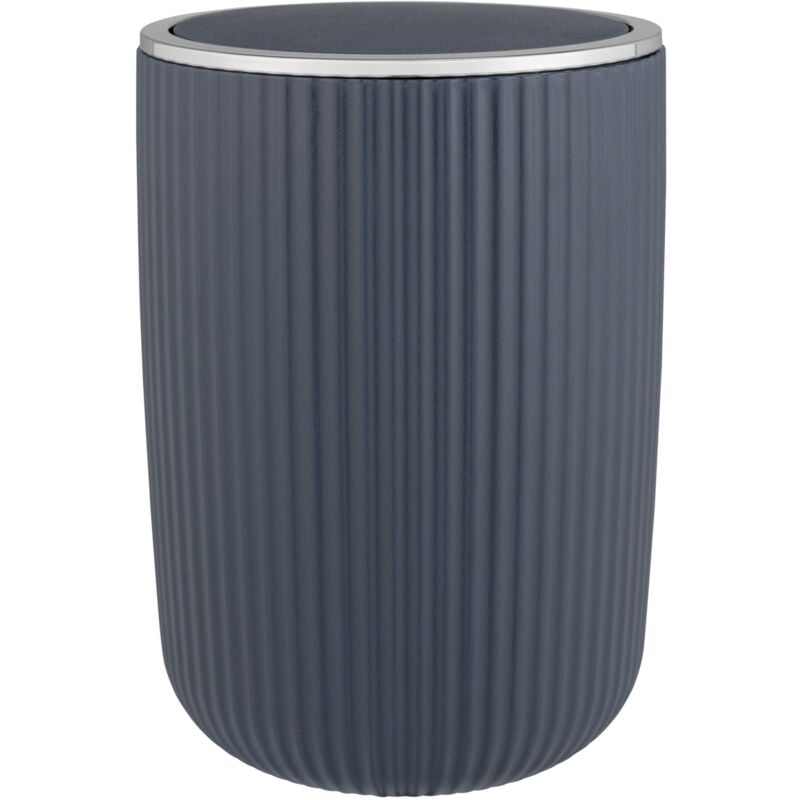 Petite Poubelle Salle de Bain Agropoli l, Poubelle à couvercle basculant, Capacité 5,5L, Plastique surface givrée sans bpa, Ø19x27 cm, Bleu foncé