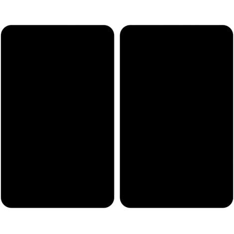 WENKO Placas cobertoras de vidrio universal negro 2 uds. todo tipo de cocinas
