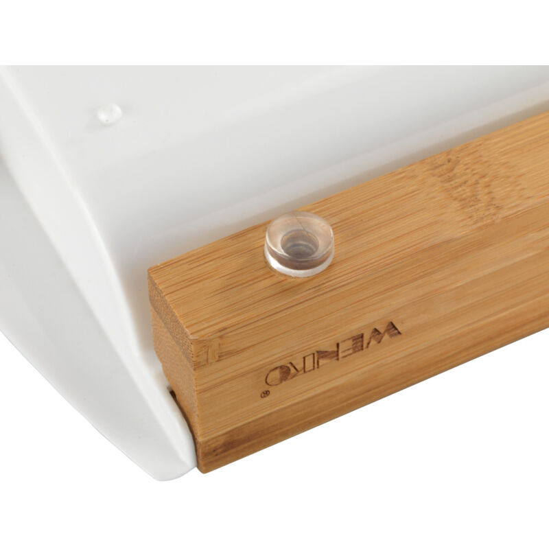 Wenko - Planche à decouper avec 2 récuperateurs Bina, planche à découper bambou avec 2 compartiments amovibles, Bambou, 40,5x4x25 cm, Marron