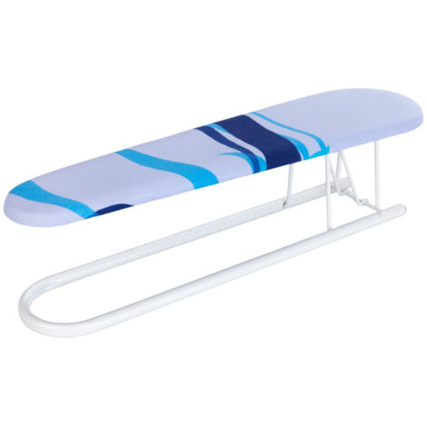 Wenko – Planche à repasser 52x12 cm – Housse en coton – Rembourrage mousse 8 mm – Pour repassage de chemises et pantalons serrés