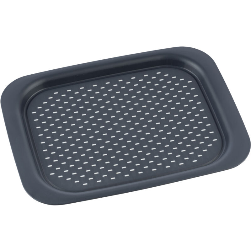 Wenko - Plateau Antidérapant, plateau repas plastique avec surface antidérapante et poignée de préhension, Plastique, 41.5x31.3 cm, anthracite
