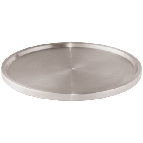 Wenko – Plateau tournant à épices 27x2 cm – Acier inoxydable brossé – Rotation 360° pour rangement efficace – Carrousel de cuisine argent mat