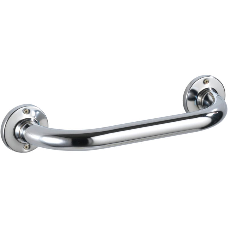 Wenko - Poignée de baignoire Basic 25 cm inox brillant barre d'appui salle de bain en acier inoxydable résistant à la rouille avec vis et chevilles