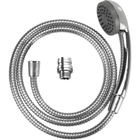 Wenko – Douchette lavabo universelle anti-calcaire – Flexible 150 cm en inox – Pommeau en laiton brillant avec Easy-Clip – Adaptateurs M24 M22 - CLIP 278 G