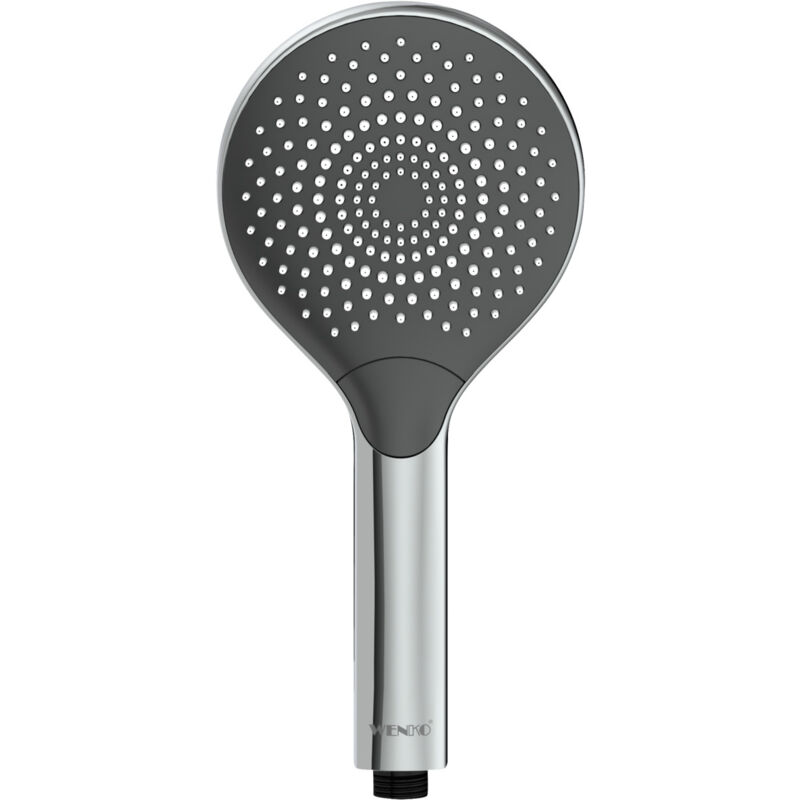 Wenko - Pommeau de douche Watersaving Pommeau de douche 3 jets, Jusqu'à 40% d'économie d'eau, Embout universel, plastique abs, 12 cm, chromé - gris