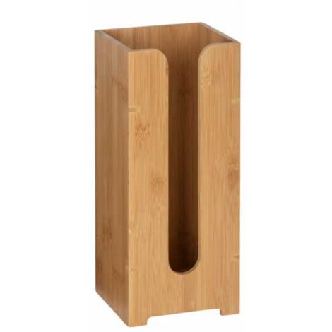 WENKO Porta carta igienica in legno di bambù, capacità di stoccaggio per 3 rotoli, in bambù, 15x35,5x14 cm, marrone