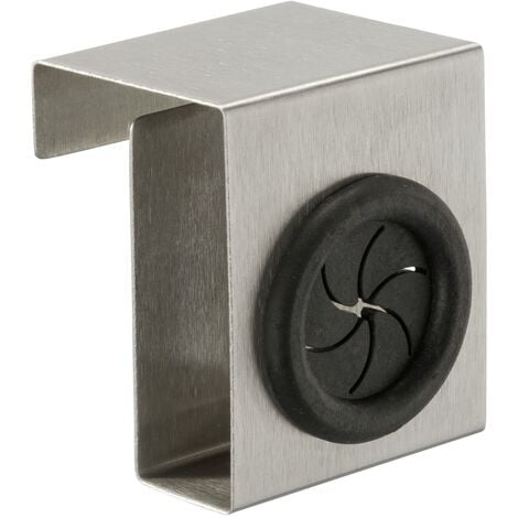 WENKO Porta strofinacci sopraporta Push in acciaio inox, Acciaio  inossidabile, 5 x 6 x 4 cm, Argento opaco