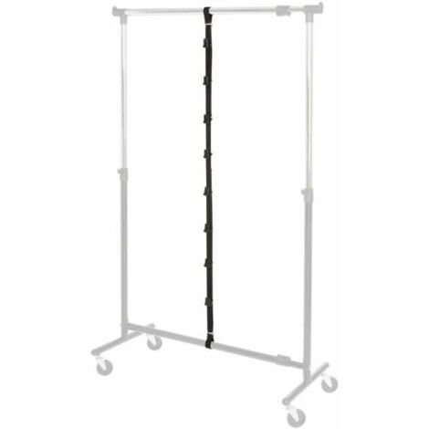 WENKO Portaborse da appendere, organizzatore per armadio senza foratura, Set di 2, portaborse con 8 ganci, Plastica, 3x200x3,5 cm, Nero