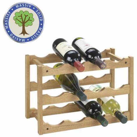 WENKO Portabottiglie, scaffale per vino, portabottiglie, capacità 12 bottiglie, Norway, Legno, 42x28x21 cm, Marrone