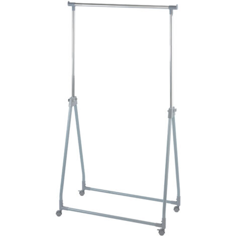Wenko – Portant à vêtements hauteur réglable 99-167 cm – Métal et polypropylène – Capacité de charge 40 kg – Rangement pliable pour petits espaces