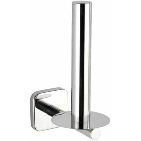 WENKO Portarotolo da parete Mezzano, porta carta igienica da parete, Acciaio Inox, 7,5x18,5x12,5 cm, Lucido