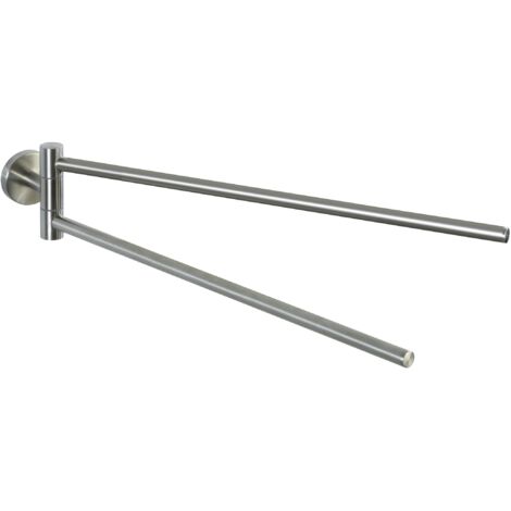 WENKO Portasciugamani con 2 bracci Bosio, acciaio, incl. materiale per il montaggio, 5,5x9x43cm, opaco